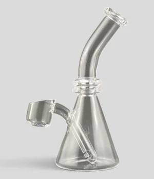 QUARTZ_BEARER_DAB_RIG_5in 5" Mini Beaker Dab Rig with Built-In Quartz Banger – Clear Glass