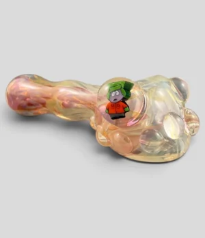 Pee Jay Glass silver fumed pipe showing character milli