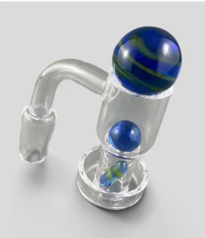 Quartz Terp Slurper Banger Set with blue marbles and terp pill
