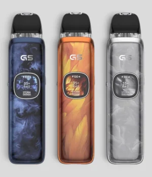 Uwell Caliburn G5 Pod Kit in Navy Ripples, Orange Feathers and Silver Marble